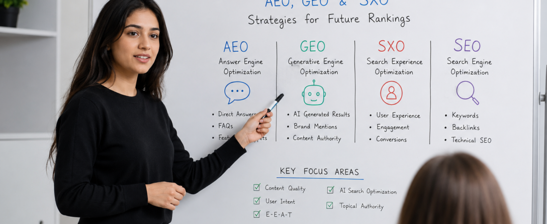 SEO in 2026: AEO, GEO, and SXO Strategies for Future Rankings